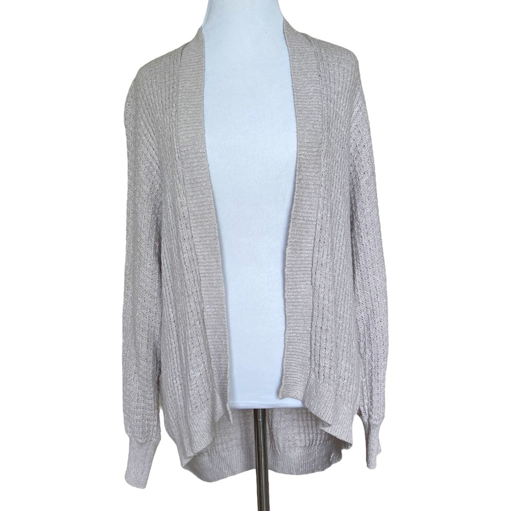 EXPRESS Textured Knit Dolman Sleeve Cocoon Hem Cream Cardigan / Size Small